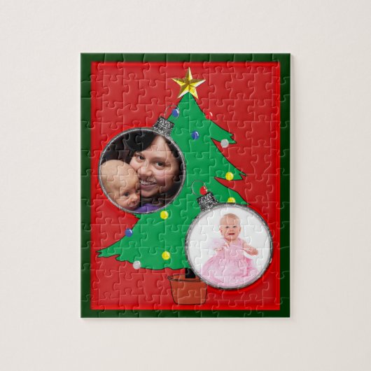 kerstboom met je foto's legpuzzel (Verticaal)