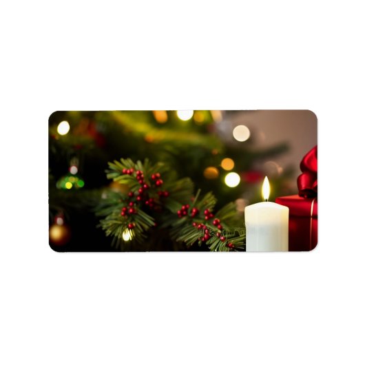 kerstboom met kaarsen etiket (Voorkant)
