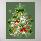 kerstboom met kaarsen Poster (Voorkant)