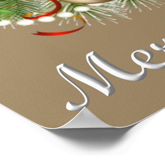 kerstboom met kaarsen Poster (Hoek)