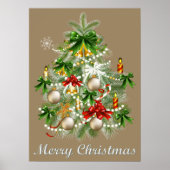 kerstboom met kaarsen Poster (Voorkant)
