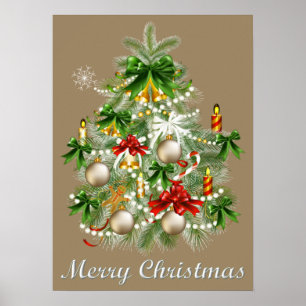 kerstboom met kaarsen Poster
