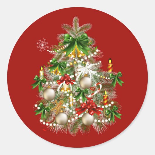 Kerstboom met kaarsen Stickers (Voorkant)