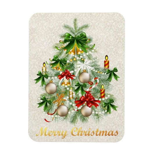 kerstboom met kaarsenmagneet magneet (Verticaal)