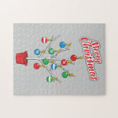 Kerstboom met kale takken - Prettig Kerstfeest Legpuzzel (Horizontaal)