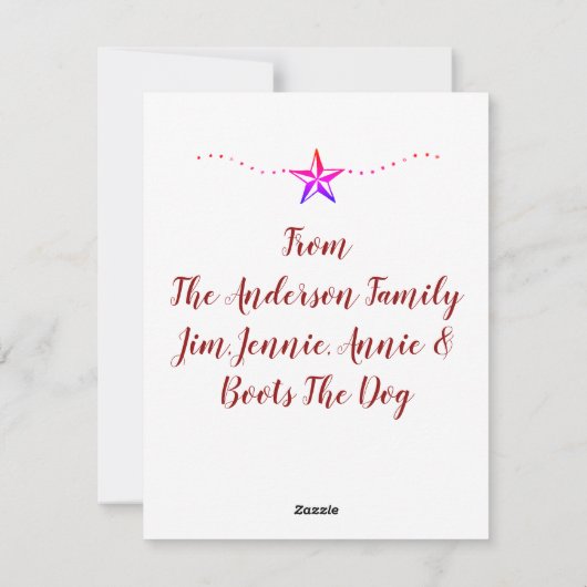 Kerstboom met kalligrafie en nieuwjaarsfeestdag feestdagenkaart (Achterkant)