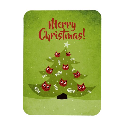 Kerstboom met kat- en vissieranalen magneet (Verticaal)