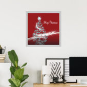 kerstboom met kerst - en zelfgroene kerstboom poster (Thuiskantoor)