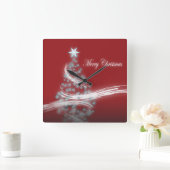 kerstboom met kerst - en zelfgroene kerstboom vierkante klok (Huis)