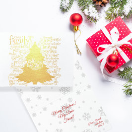 Kerstboom met Kerst woorden Foliekaart Folie Kaarten