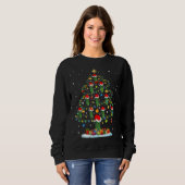 kerstboom met kerstbomen en taarten trui (Voorkant volledig)