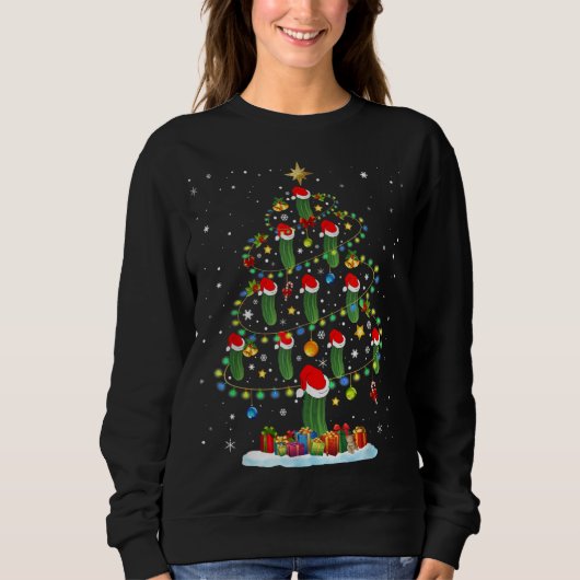 kerstboom met kerstbomen en taarten trui (Voorkant)