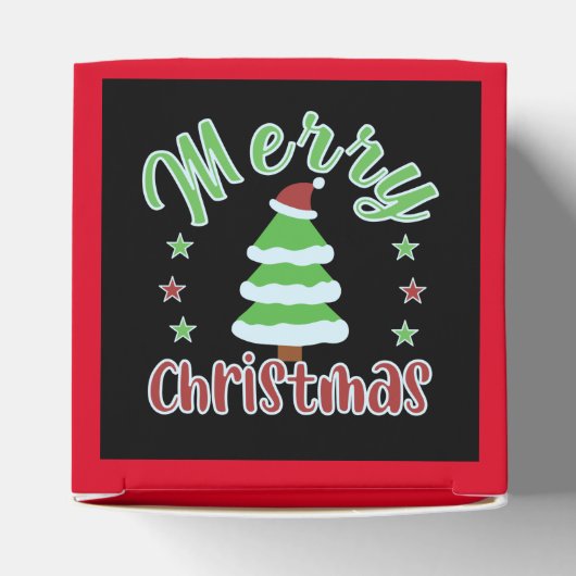 kerstboom met kersthoed bedankdoosjes (Bovenkant)