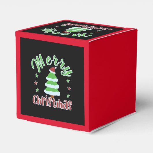 kerstboom met kersthoed bedankdoosjes (Achterkant)