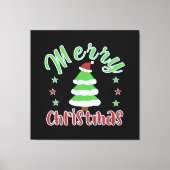 kerstboom met kersthoed canvas afdruk (Voorkant)