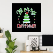 kerstboom met kersthoed poster (Thuiskantoor)
