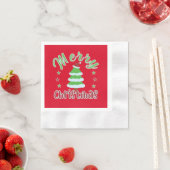 kerstboom met kersthoed servet (Insitu)