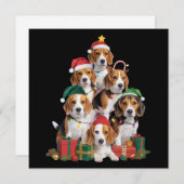 Kerstboom met Kerstman Hoed Hond Moeder Honden Bea Feestdagenkaart (Voorkant / Achterkant)