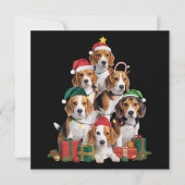 Kerstboom met Kerstman Hoed Hond Moeder Honden Bea Feestdagenkaart (Voorkant)