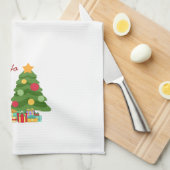 Kerstboom met Kerstman op een  Theedoek (Quarter Fold)