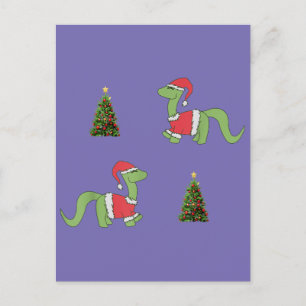 kerstboom met kerstmis in Dinosaur Briefkaart