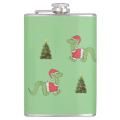 kerstboom met kerstmis in Dinosaur Heupfles (Voorkant)