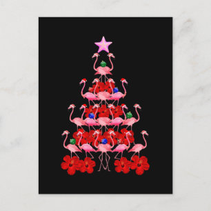 Kerstboom met kerstmis in Santa Pink Briefkaart