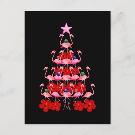 Kerstboom met kerstmis in Santa Pink Briefkaart (Voorkant)