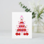 Kerstboom met kerstmis in Santa Pink Briefkaart (Staand voorkant)
