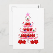 Kerstboom met kerstmis in Santa Pink Briefkaart (Voorkant / Achterkant)