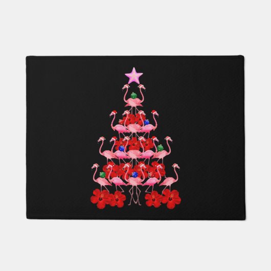 Kerstboom met kerstmis in Santa Pink Deurmat (Voorkant)