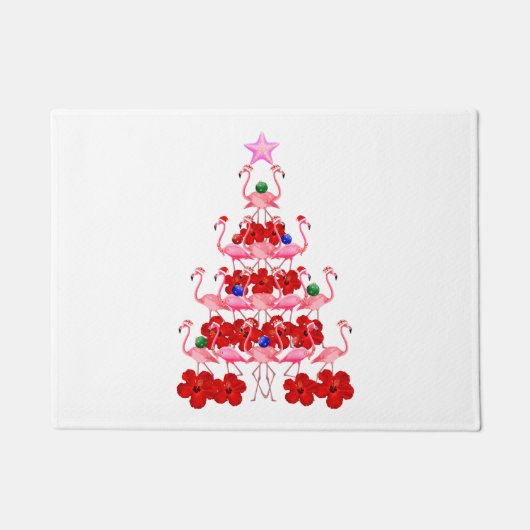 Kerstboom met kerstmis in Santa Pink Deurmat (Voorkant)