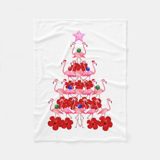 Kerstboom met kerstmis in Santa Pink Fleece Deken (Voorkant)