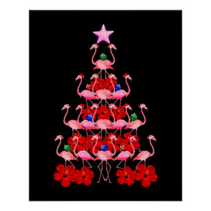 Kerstboom met kerstmis in Santa Pink Perfect Poster