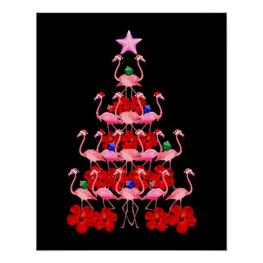 Kerstboom met kerstmis in Santa Pink Perfect Poster (Voorkant)