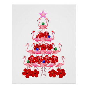 Kerstboom met kerstmis in Santa Pink Perfect Poster