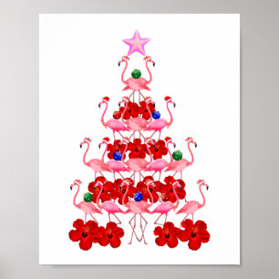 Kerstboom met kerstmis in Santa Pink Poster