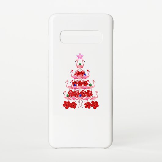 Kerstboom met kerstmis in Santa Pink Samsung Galaxy Hoesje (Achterkant)