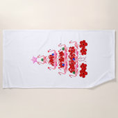 Kerstboom met kerstmis in Santa Pink Strandlaken (Voorkant)