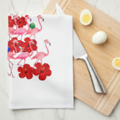 Kerstboom met kerstmis in Santa Pink Theedoek (Quarter Fold)