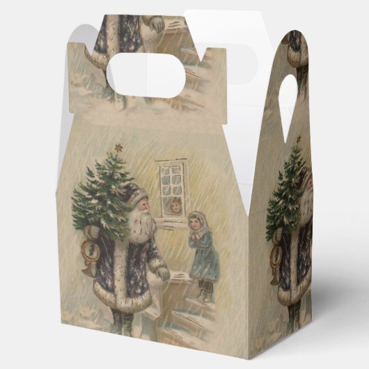 kerstboom met kerstsneeuw bedankdoosjes (Geopend)