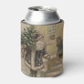 kerstboom met kerstsneeuw blikjeskoeler (Blikje Voorkant)