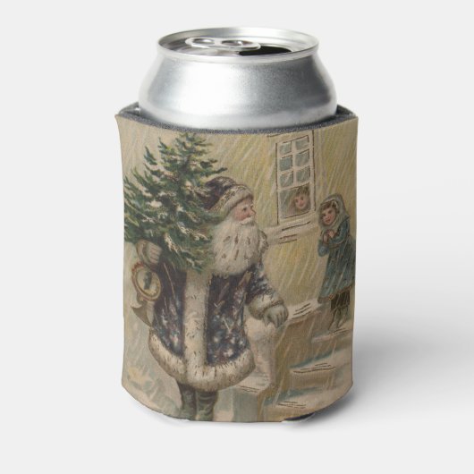  kerstboom met kerstsneeuw blikjeskoeler (Blikje Achterkant)