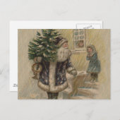  kerstboom met kerstsneeuw briefkaart (Voorkant / Achterkant)