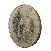 kerstboom met kerstsneeuw dartbord (Voorkant Rechts)