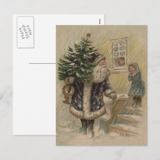  kerstboom met kerstsneeuw feestdagenkaart (Voorkant / Achterkant)