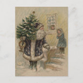  kerstboom met kerstsneeuw feestdagenkaart (Voorkant)