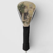  kerstboom met kerstsneeuw golfheadcover (Voorkant)