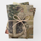  kerstboom met kerstsneeuw inpakpapier vel (In situ)