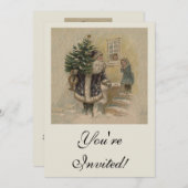  kerstboom met kerstsneeuw kaart (Voorkant / Achterkant)